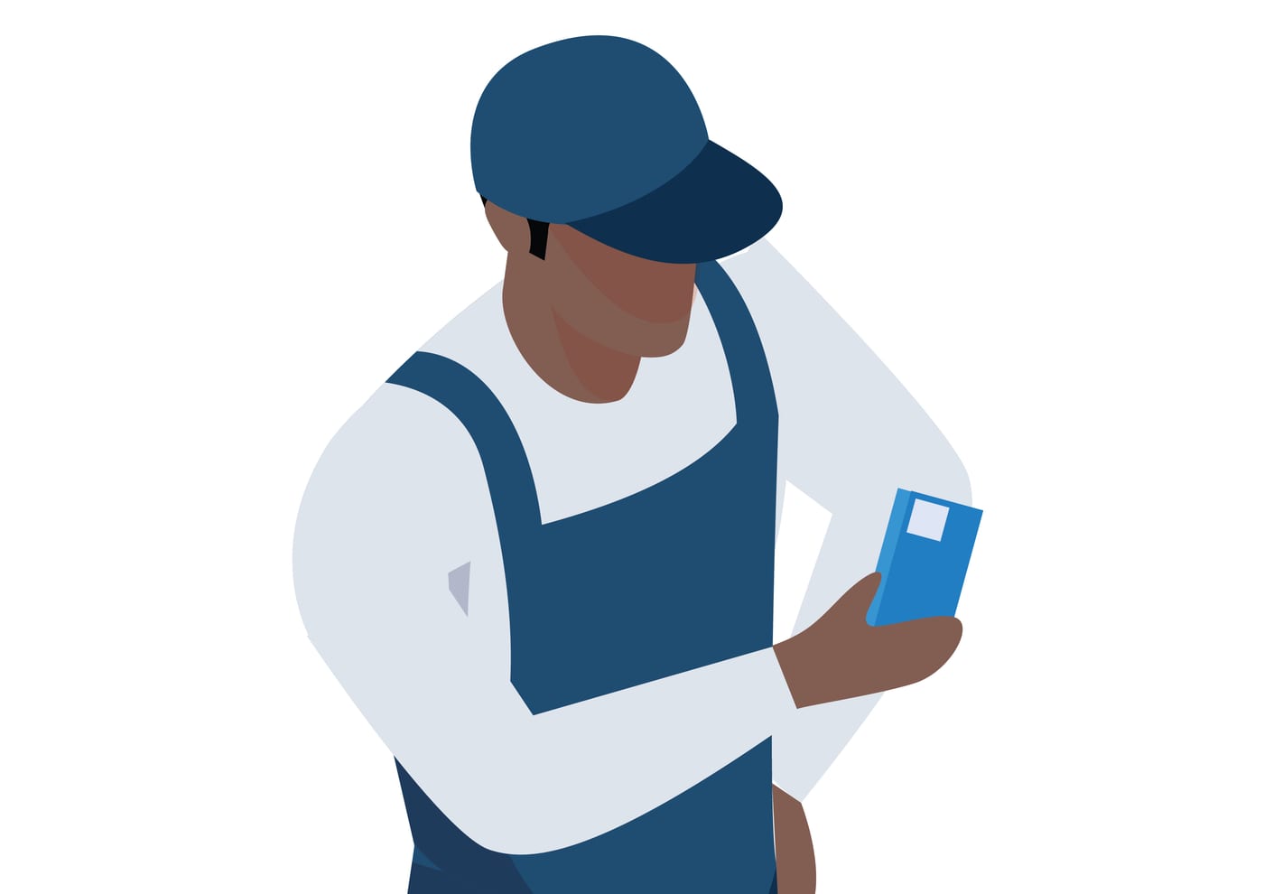 A technician updating a job on the Home Assist app